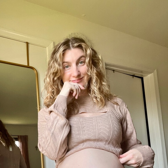 Cupshe Sandy Cable Knit Cutout Long Sleeve Sweater - Picture 4 of 4